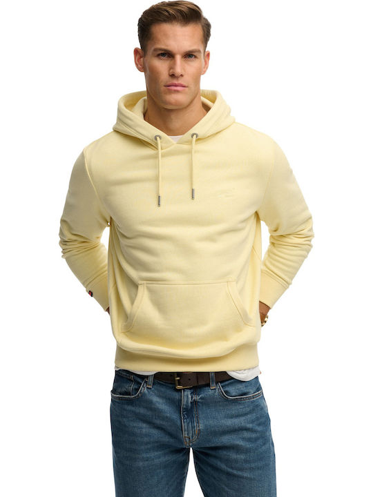 Superdry Essential Φούτερ με Κουκούλα Yellow