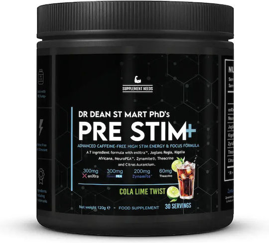Supplement Needs Pre Stim+ Ergänzung für Speicher & Konzentration 120gr Cola Lime Twist