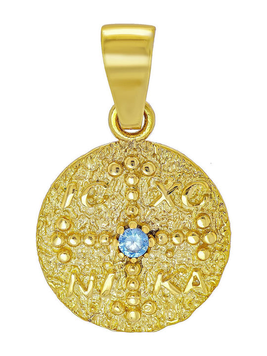 Kiriakos Gofas Pendant Constantine Coin Gold 9K