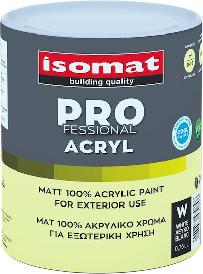 Isomat Professional Acryl Пластмасов Боя Бял 750мл