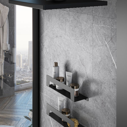 Gedy An der Wand montiert Badezimmerregal Metallisch Schwarz