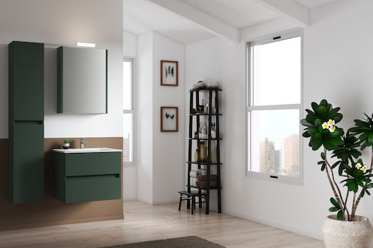 Piccadilly Шкаф със Мивка, Огледало & Колона Меламин Forest Green