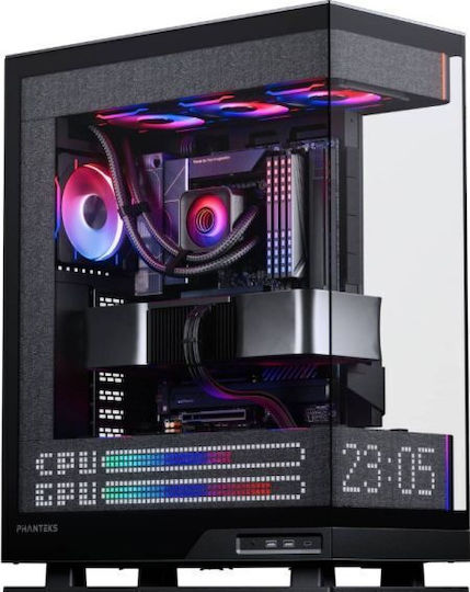 Phanteks Evolv X2 Matrix Gaming Midi Tower Κουτί Υπολογιστή με Πλαϊνό Παράθυρο και RGB Φωτισμό Μαύρο