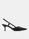 Pointed Toe Heels with Medium Heel Black