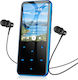 Agptek MP3 Player 64 GB Bluetooth 5.3 Ecran 2.4 Inch Set Căști Cablu USB Tip C Suportă Card Până la 128 GB Butoane Tactile Difuzor Radio FM E-book Alarmă Albastru