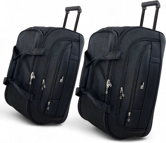 Rain Set Sack Voyage Black with Wheels Fabric