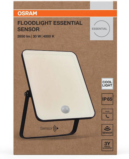 Osram Στεγανός Προβολέας LED 30W Φυσικό Λευκό 4000K με Αισθητήρα Κίνησης IP65