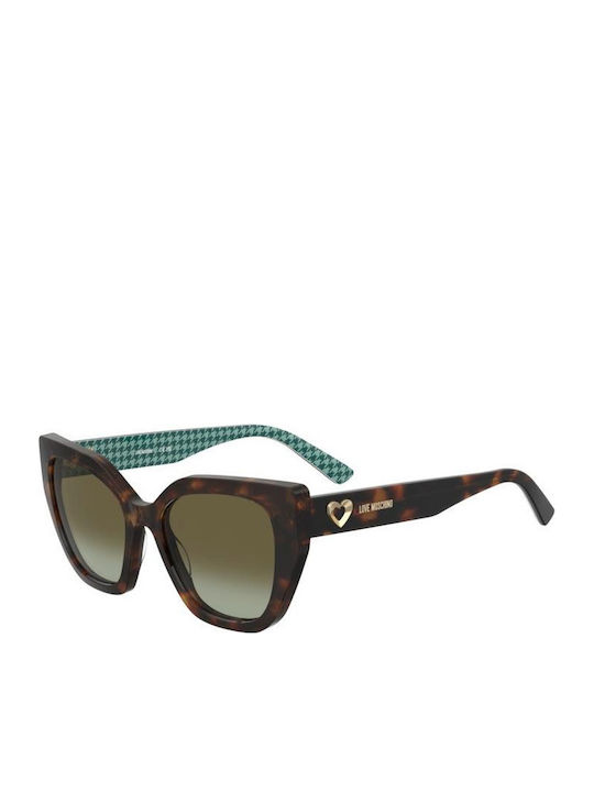 Moschino Unisex Sunglasses with Brown Horn-Rimmed Frame and Brown Lenses MOL098/S 2VM/BC