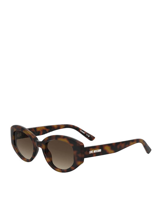 Moschino Unisex Sunglasses With Brown Horn-Rimmed Frame And Brown Lens MOL105/S WR9/HA
