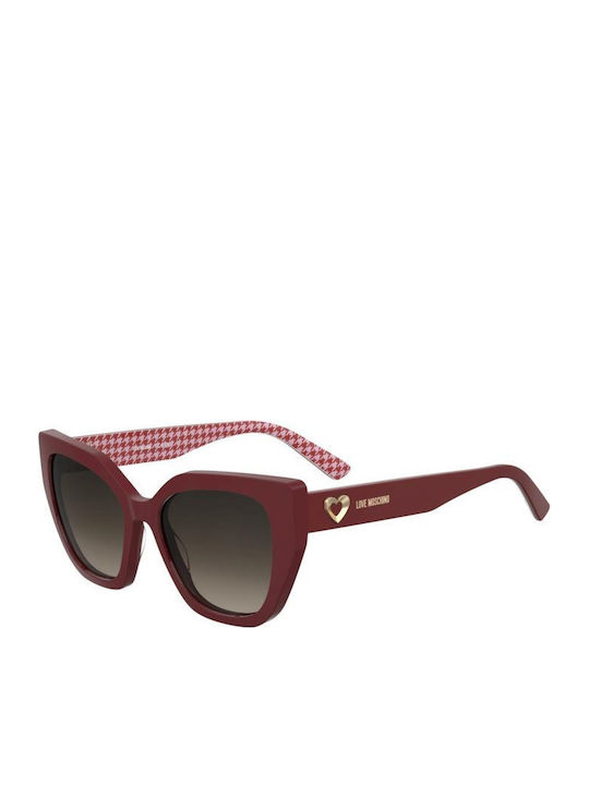 Moschino Unisex Sunglasses with Red Horn-Rimmed...