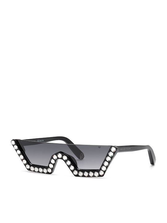 Philipp Plein Women's Sunglasses with Black Plastic Frame and Gray Lens