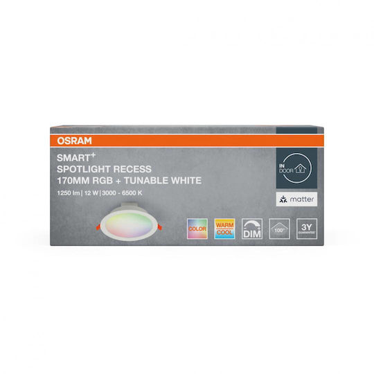 Osram Lumini Comerciale Cu Clopote 12W RGB 1250lm Cu LED Încorporat Alb Ø17cm