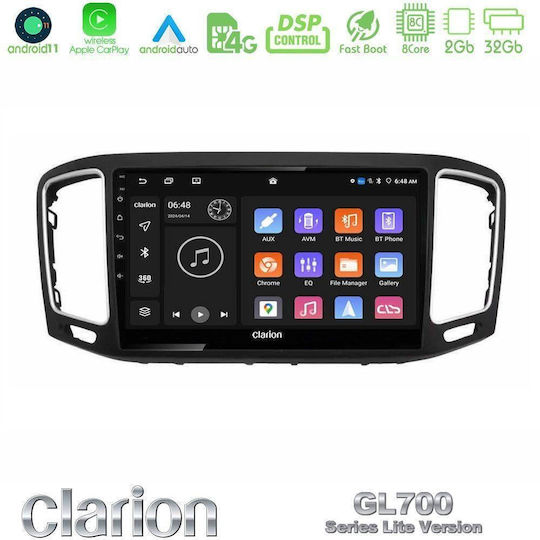 Clarion Car Audio System for Volkswagen Sharan 2015-2023 (Bluetooth/USB/WiFi/GPS/Apple-Carplay/Android-Auto) with Touch Screen 9"