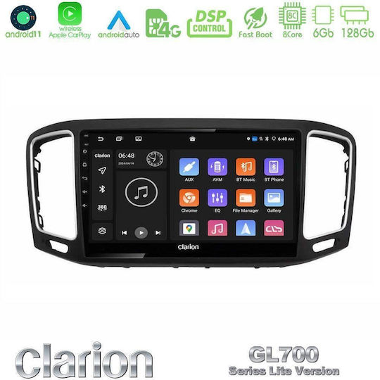 Clarion Ηχοσύστημα Αυτοκινήτου για Volkswagen Sharan 2010-2015 (Bluetooth/USB/WiFi/GPS/Apple-Carplay/Android-Auto) με Οθόνη Αφής 9"
