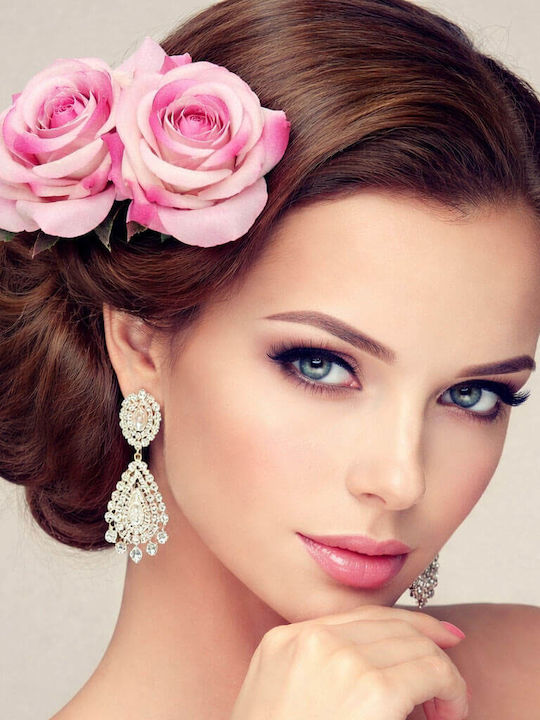Zwillings Blumen Haarspange Rosen Rosa