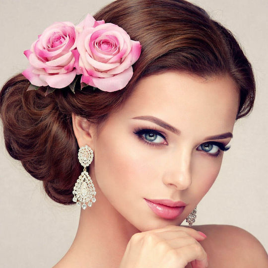 Zwillings Blumen Haarspange Rosen Rosa