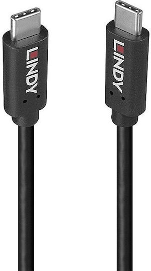 Lindy USB 2.0 Cable USB-C male - USB-C 100W PD Μαύρο 36976
