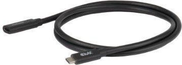 Club3D Video Cable USB Type-C Male - USB Type-C Female 240W PD Black 1m