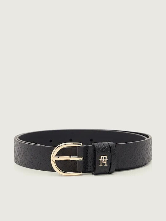 Tommy Hilfiger Δερμάτινη Γυναικεία Ζώνη Μαύρη