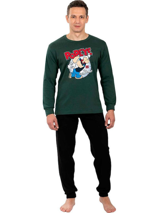 Nina Club Popeye Men's Winter Pajamas Set Green...