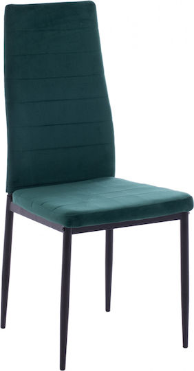 Καρέκλες Τραπεζαρίας Rose 53x39x96εκ. 6τμχ Πράσινο/μαύρο