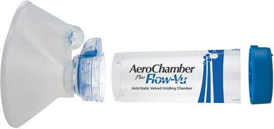Aerochamber Plus Flow-vu Abstandshalter mit Maske Große Maske Für 5 Jahre