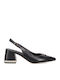 Pointed Toe Black Heels with Strap