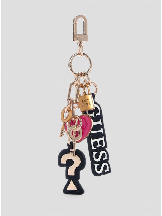 Guess Logo Charm Μπρελόκ Μόδας M7460107 Multi Μαύρο
