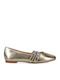 Damen Ballerinas mit Riemchen Gold
