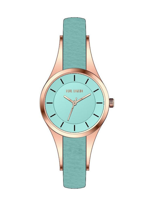 Paul Lorens Women's Watch with Turquoise Leather Strap