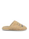 Winter Women's Slippers with Fur Beige