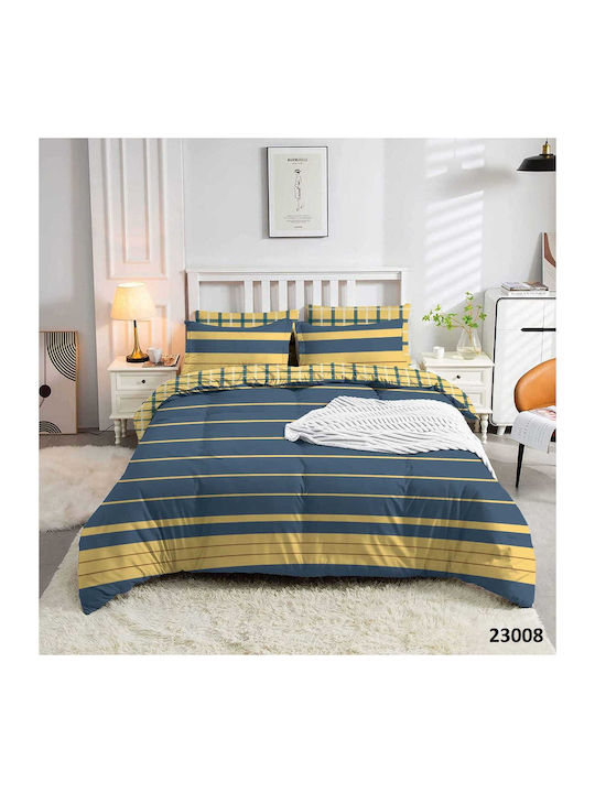 Marwa 23008 Σετ Σεντόνια Υπέρδιπλα με Λάστιχο 160x200+30εκ. Πολύχρωμο (4τμχ)