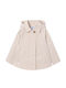 Kids Long Windproof Coat with Hood Ecru