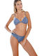 Jadea Underwear Set with Bra & Slip Blue