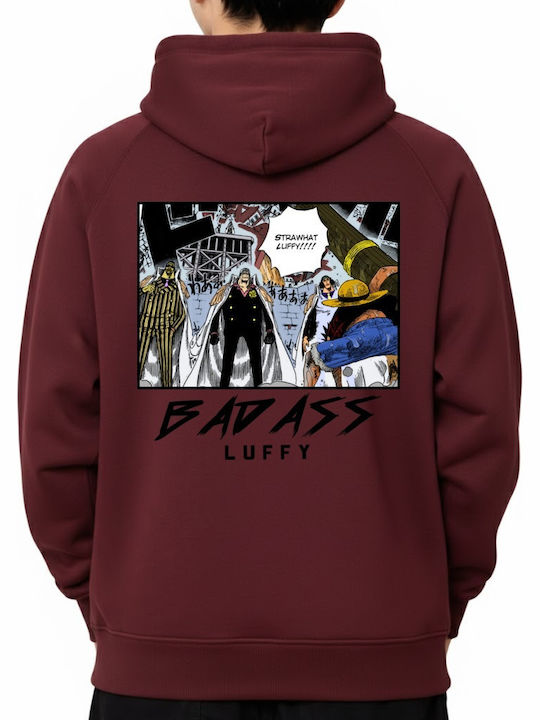 Hoodie One Piece Bad Ass Luffy Pop Culture Garnet