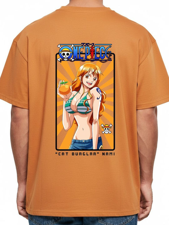 Tricou Oversized One Piece Nami Portocaliu