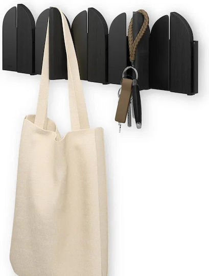 Umbra Metal Wall Hanger With 5 Black Hooks