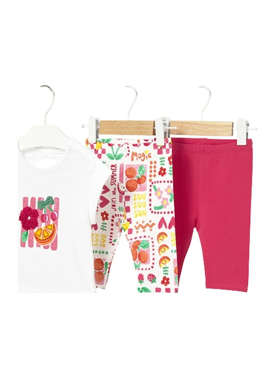 Mayoral Kids' Set with Leggings Summer 3pcs Red