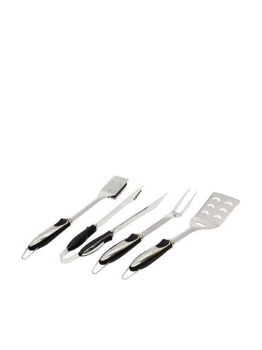 Set 4 Unelte Pentru Grătar Spatulă-Pensetă-Furculiță-Perie