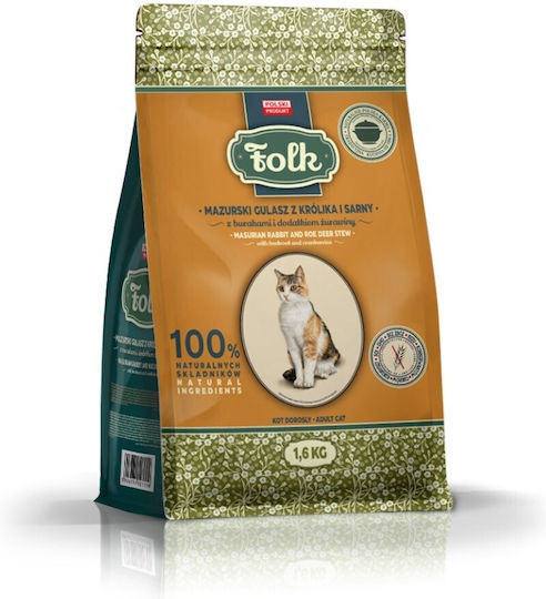 Dry Food Grain-Free for Adult Cats with Rabbit / Hare / Deer 1.6kg