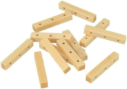 Wooden Beads Lusy By Artemio 3 Holes 5.2x30mm 12 Packages