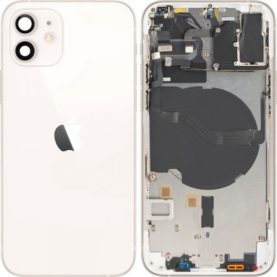 Apple Iphone 12 Battery Cover Middle Frame White Swap
