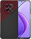 Realme 12x 12 Techsuit Hülle Carbonite Fibershell Schwarz Rot