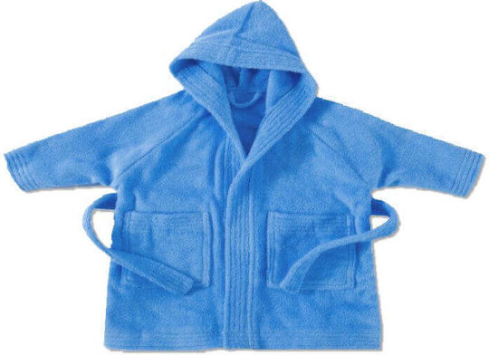 Παιδικό Μπουρνούζι Light Blue mit Kapuze