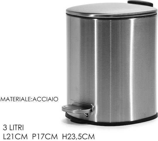 Vestiamo Casa Inox Badezimmer Mülleimer 3Es Silber