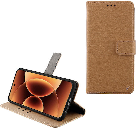 Volte-Tel Book Synthetisches Leder Gold Xiaomi 17 Pro