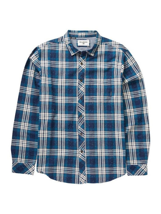 Long-sleeved Flannel Shirt Checked Navy