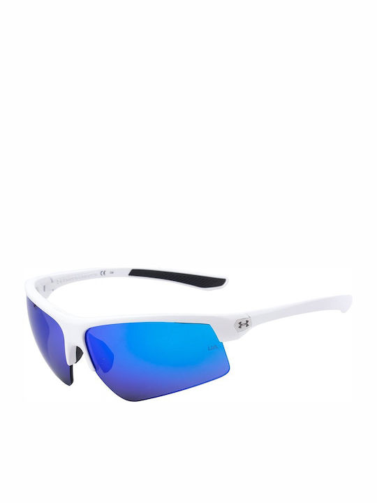 Under Armour Men's Sunglasses with White Frame and Blue Lens