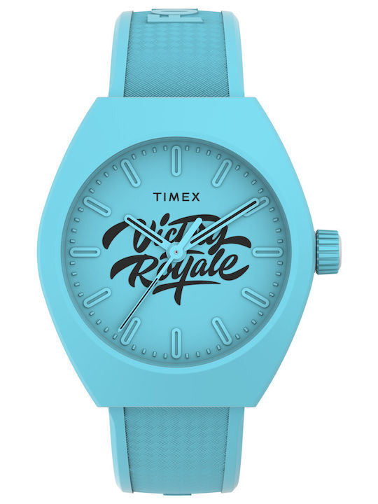 Timex Urban Pop X Fortnite Ανδρικό Ρολόι 40mm Μπαταρίας με Μπλε Καουτσούκ Λουράκι