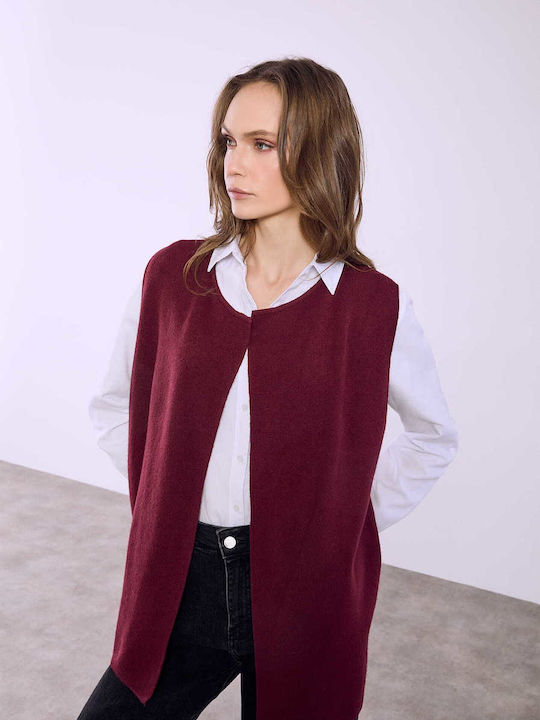 Celestino Women's Knitted Vest Solid Burgundy